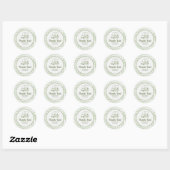 Sage Green Gingham Golf Birthday Thank You Sticker ラウンドシール (シート)