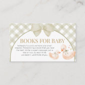 Sage Green Gingham Goose Shower Books for Baby エンクロージャーカード (正面)