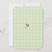 Sage Green Gingham Little Sprout Baby Shower 招待状 (裏面)