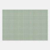 Sage Green Gingham Plaid Christmas ラッピングペーパーシート (正面2)