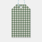 Sage Green Gingham Plaid Photo Christmas ギフトタグ (裏面)