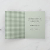 Sage Green Gingham Plaid Photo Christmas シーズンカード (内部)