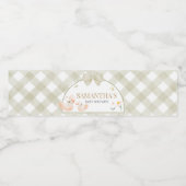 Sage Green Gingham Silly Goose Baby Shower ペットボトルラベル (シングルラベル)