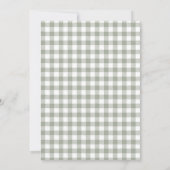 Sage Green  Gingham Silly Goose Baby Shower  招待状 (裏面)