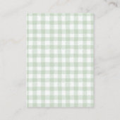 Sage Green Gingham Teddy Bear Books for Baby エンクロージャーカード (裏面)