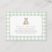 Sage Green Gingham Teddy Bear Books for Baby エンクロージャーカード (正面)