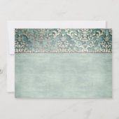  sage green glitter damask wedding rehearsal dinne 招待状 (裏面)