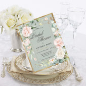  sage green gold 水彩花卉婚前小聚会 ポストカード
