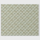 Sage Green Gold Abstract Marble Design ラッピングペーパー (フラット)