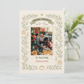 Sage Green Gold Botanical Emmanuel God With Us シーズンカード (スタンド正面)