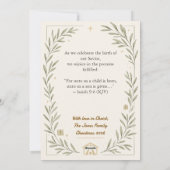 Sage Green Gold Botanical Emmanuel God With Us シーズンカード (裏面)