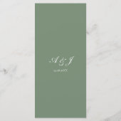 Sage Green Gold Botanical Wedding Reception Menu  メニュー (裏面)
