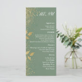 Sage Green Gold Botanical Wedding Reception Menu  メニュー (スタンド正面)