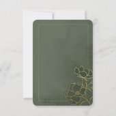Sage Green Gold Floral Elegant Wedding Invitation (裏面)