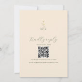 Sage Green Gold Floral Photo Wedding 招待状 (裏面)