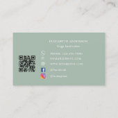 Sage green gold lotus flower Yoga Instructor 名刺 (裏面)
