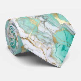Sage Green Gold Marble Stone Elegant  ネクタイ