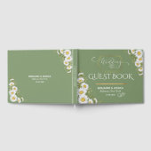 Sage Green Gold Minimalist Floral Wedding ゲストブック (全面)