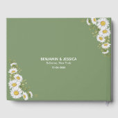 Sage Green Gold Minimalist Floral Wedding ゲストブック (裏面)