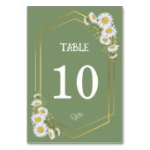 Sage Green Gold Minimalist Floral Wedding テーブルナンバー (裏面)