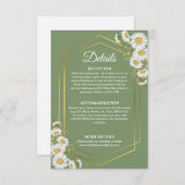 Sage Green Gold Minimalist Floral Wedding Details エンクロージャーカード (正面/裏面)