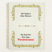 Sage Green & Gold Motif Perseverance Goal プランナー手帳 (正面)
