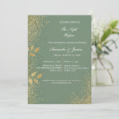 Sage Green Gold Photo Rehearsal Dinner Invitation 招待状 (スタンド正面)