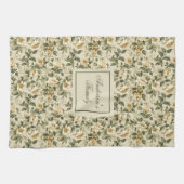 Sage Green Gold Print Personalized Luxury Towel  キッチンタオル (横)