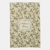 Sage Green Gold Print Personalized Luxury Towel  キッチンタオル (縦)
