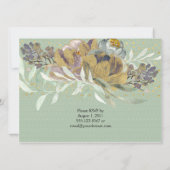 sage green gold purple floral reception Only 招待状 (裏面)