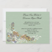 sage green gold purple floral reception Only 招待状 (正面)