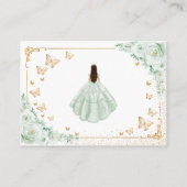 Sage Green Gold Quinceanera Reception Details エンクロージャーカード (裏面)
