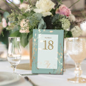 Sage Green & Gold Wedding テーブルナンバー