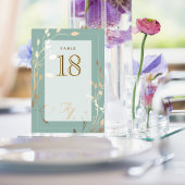 Sage Green & Gold Wedding テーブルナンバー
