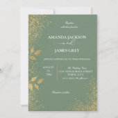 Sage Green & Gold Wedding Invitation 招待状 (正面)