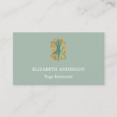 Sage green gold Yoga pose Instructor 名刺 (正面)