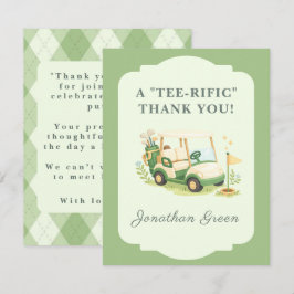 Sage Green Golf Baby Shower サンキューカード