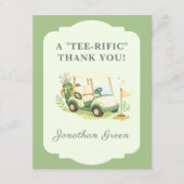 Sage Green Golf Baby Shower サンキューカード (正面)