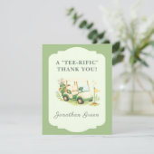 Sage Green Golf Baby Shower サンキューカード (スタンド正面)