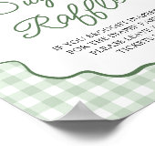 Sage Green Golf Bow Baby Shower Diaper Raffle Game ポスター (角)