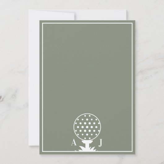 Sage Green Golf Wedding 招待状 (裏面)