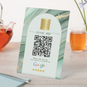 Sage Green Google Reviews Business Link QR Code   台座サイン (インサイチュ)