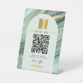 Sage Green Google Reviews Business Link QR Code   台座サイン (正面)