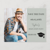 Sage Green Graduation Party Save the Date card (正面)