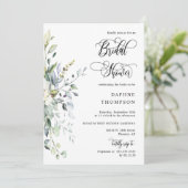 Sage Green GreeneryブライダルシャワーQRコードフォト 招待状 (スタンド正面)