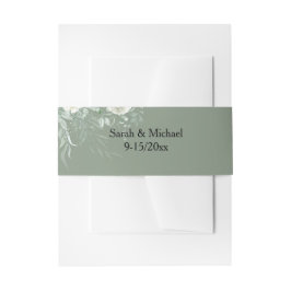 Sage Green Greenery Belly Band 招待状ベリーバンド