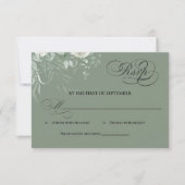 Sage Green Greenery Calligraphy RSVP Card (正面)