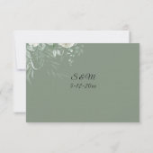 Sage Green Greenery Calligraphy RSVP Card (裏面)