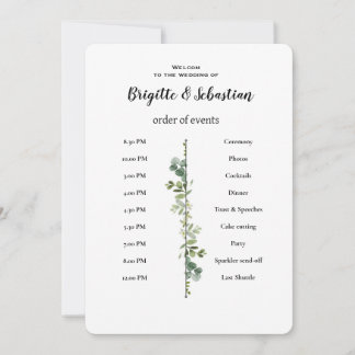 Sage Green | Greenery Gold Wedding Invite 招待状