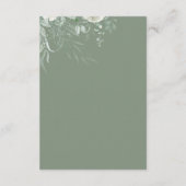 Sage Green Greenery Wedding Calligraphy Details エンクロージャーカード (裏面)